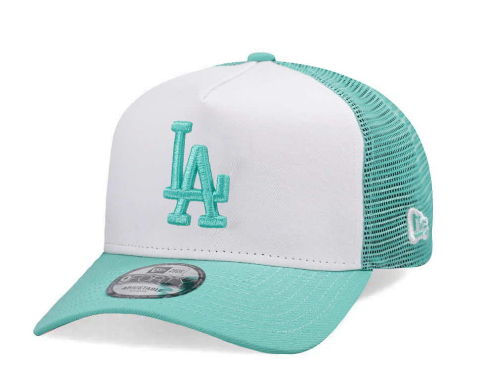 New Era Los Angeles Dodgers Mint White Two Tone Edition 9Forty A Frame Trucker Snapback Cap