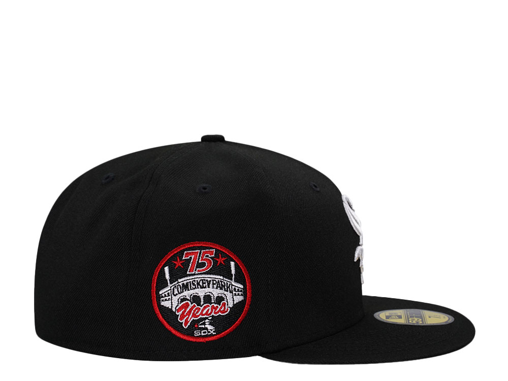 New Era Chicago White Sox Comiskey Park 75 Years Black and Red Edition 59Fifty Fitted Cap
