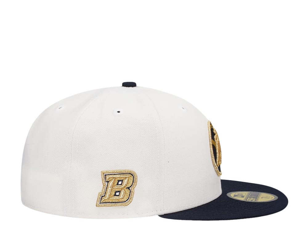 New Era Buffalo Bisons Chrome Gold Color Flip Two Tone Edition 59Fifty Fitted Cap
