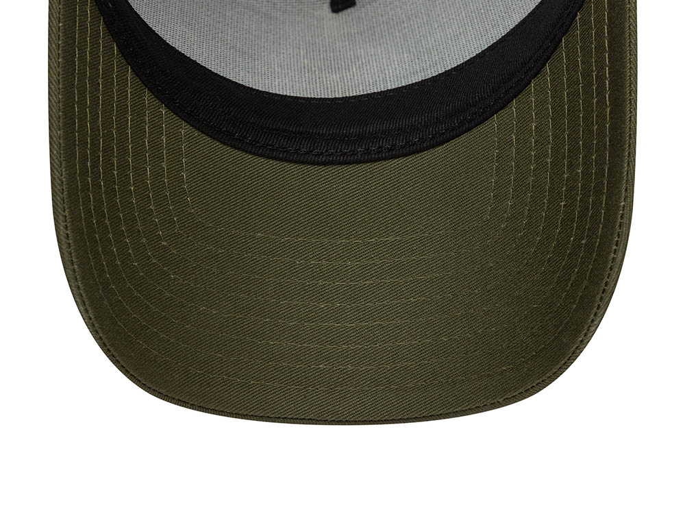 New Era New York Yankees League Essential Olive 9Forty A Frame Trucker Snapback Cap