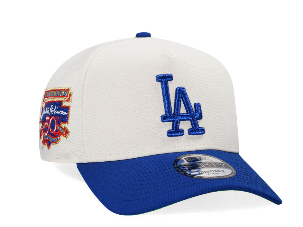New Era Los Angeles Dodgers Jackie Robinson 50th Anniversary Throwback Two Tone 9Forty A Frame Snapback Cap