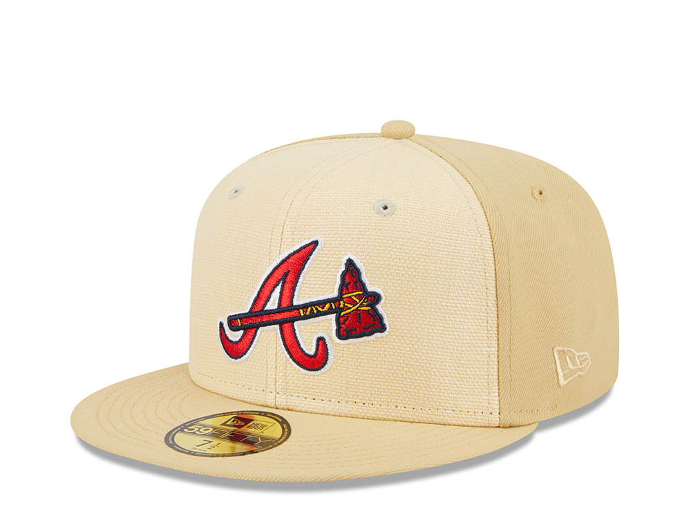 New Era Atlanta Braves 150th Anniversary Raffia Front Vegas Gold Edition 59Fifty Fitted Cap