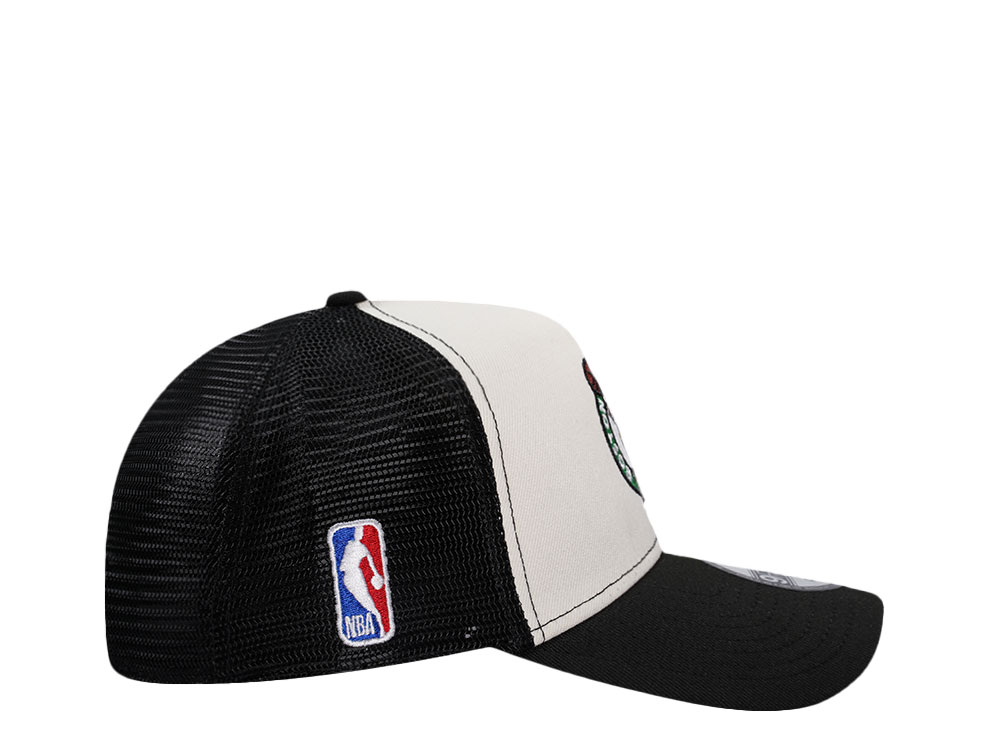 New Era Boston Celtics White 9Forty A Frame Trucker Snapback Cap