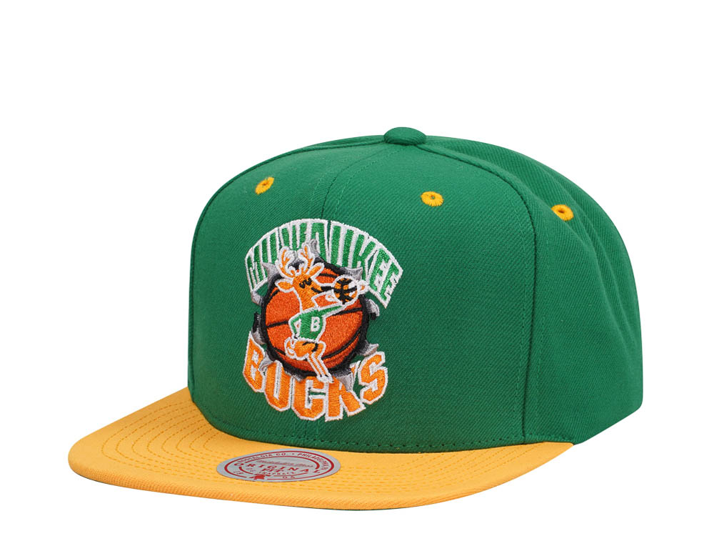 Mitchell & Ness Milwaukee Bucks Breakthrough Two Tone Snapback Cap