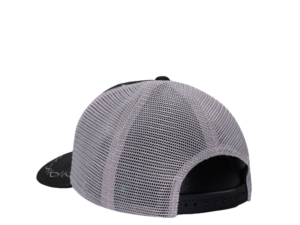John Deere Oilskin Barbed Wire Black Trucker Snapback Cap