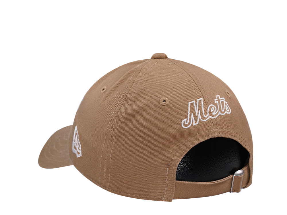New Era New York Mets Khaki Apple Womens 9Twenty Strapback Cap