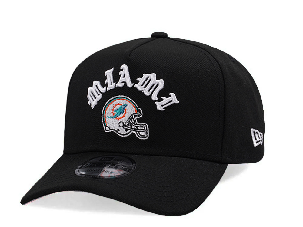 New Era Miami Dolphins Helmet Black Prime Edition 9Forty A Frame Snapback Cap