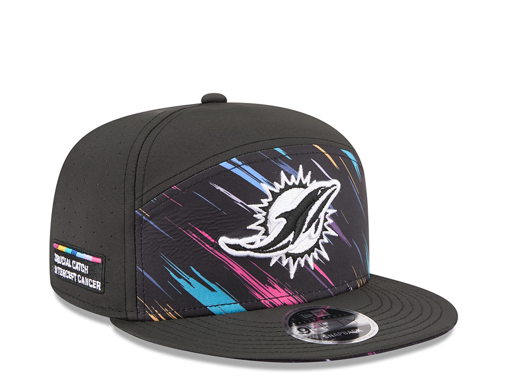 New Era Miami Dolphins Crucial Catch 2026 Black Edition 9Fifty Split Panel Snapback Cap