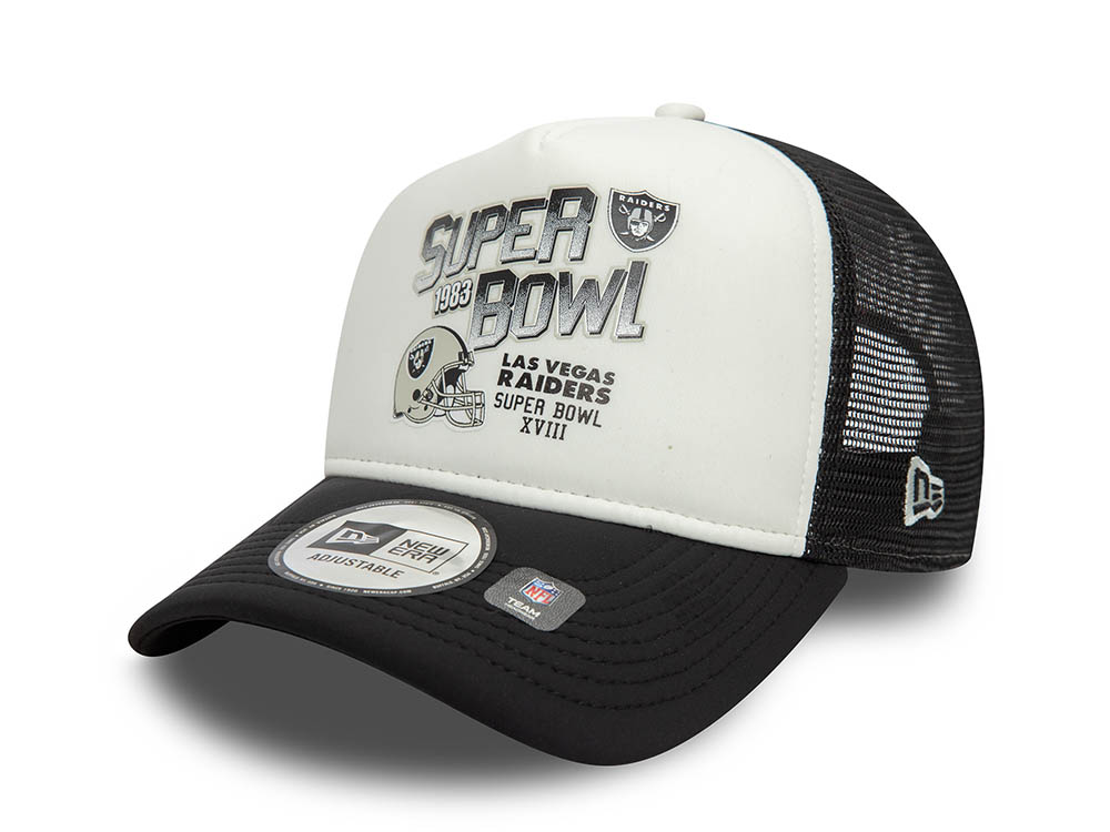 New Era Las Vegas Raiders Superbowl 1983 Edition Two Tone 9Forty A Frame Trucker Snapback Cap