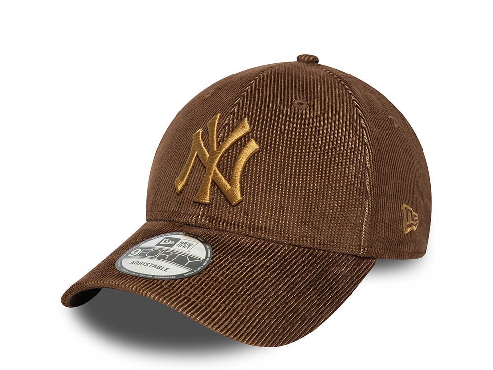 New Era New York Yankees Cord Walnut 9Forty Strapback Cap