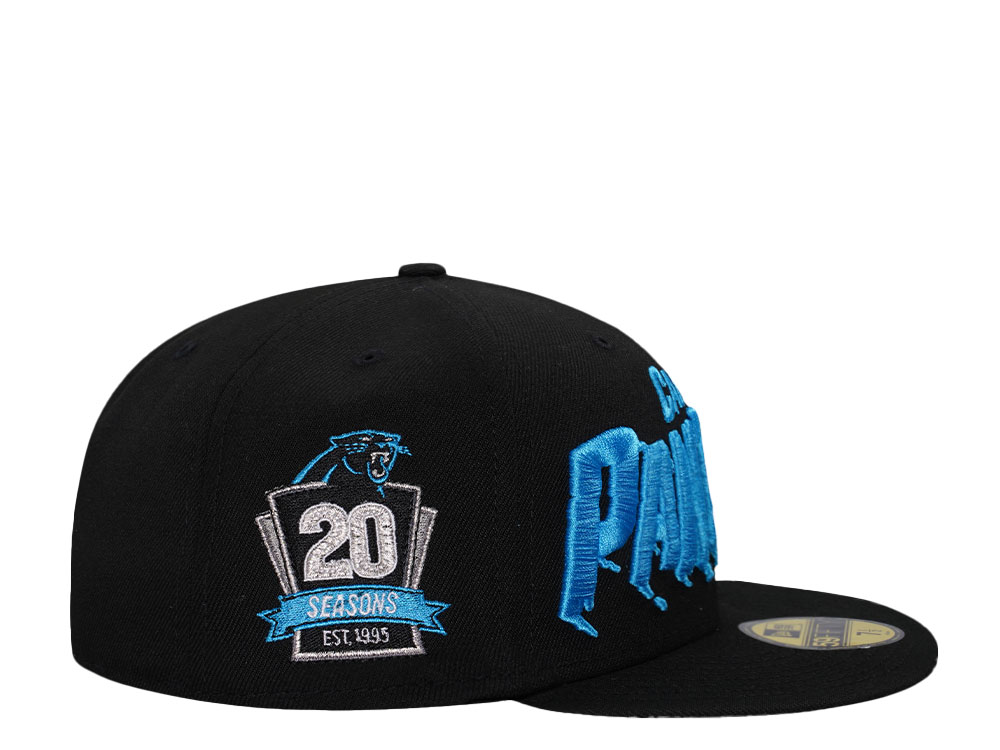 New Era Carolina Panthers 20 Seasons Script Edition 59Fifty Fitted Cap