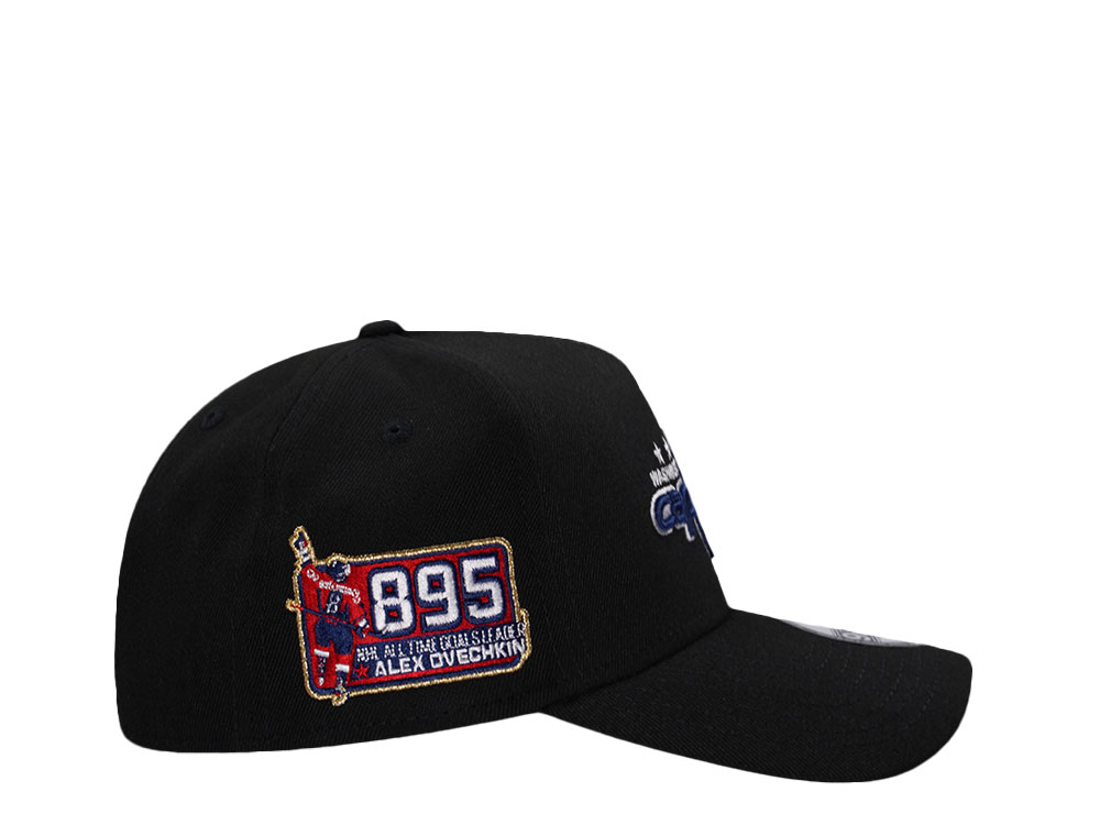 New Era Washington Capitals All Time Goals Leader Ovechkin Black Prime Edition 9Forty A Frame Snapback Cap