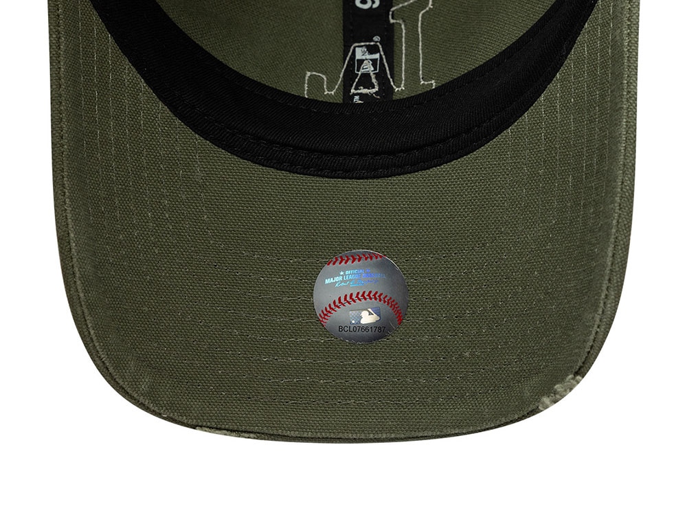 New Era Los Angeles Dodgers Distressed Olive Edition 9Twenty Womens Trucker Strapback Cap