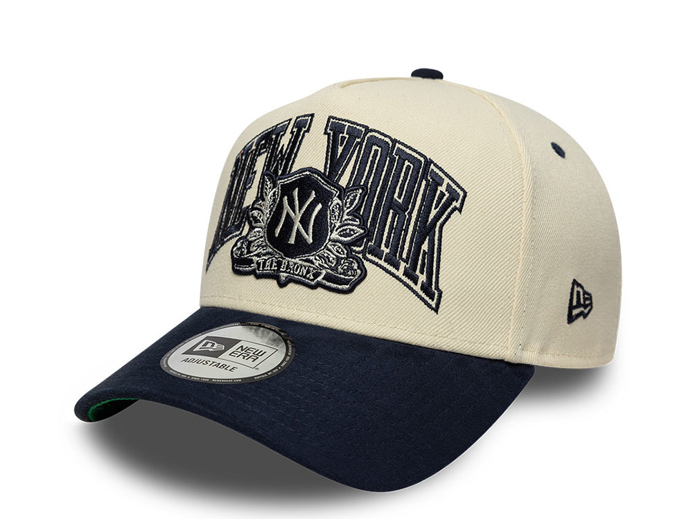 New Era New York Yankees Wordmark Suede Navy Stone Edition 9Forty A Frame Snapback Cap