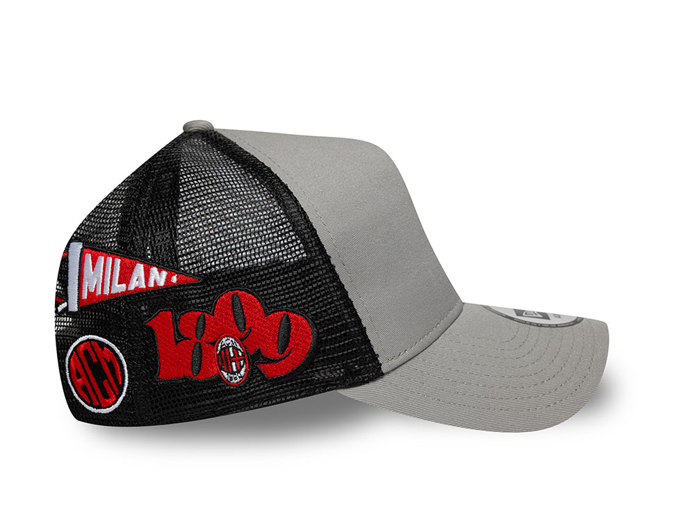 New Era AC Milan Patch Grey 9Forty A Frame Trucker Snapback Cap