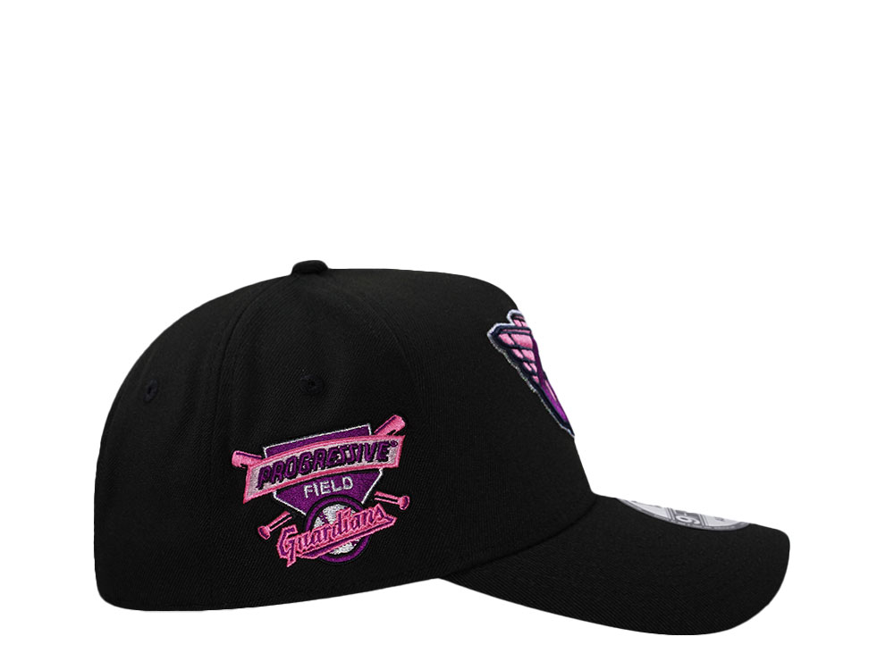 New Era Cleveland Guardians Progressive Field Magenta Black Prime Edition 9Forty A Frame Snapback Cap
