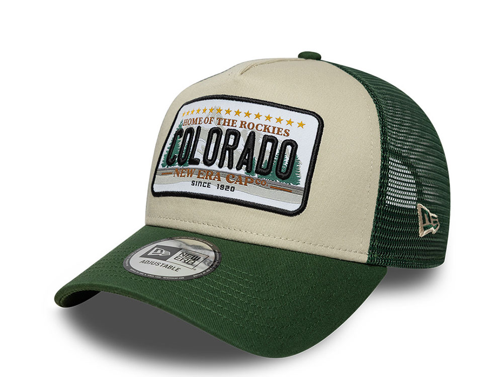 New Era Colorado License Plate Stone Edition 9Forty A Frame Trucker Snapback Cap