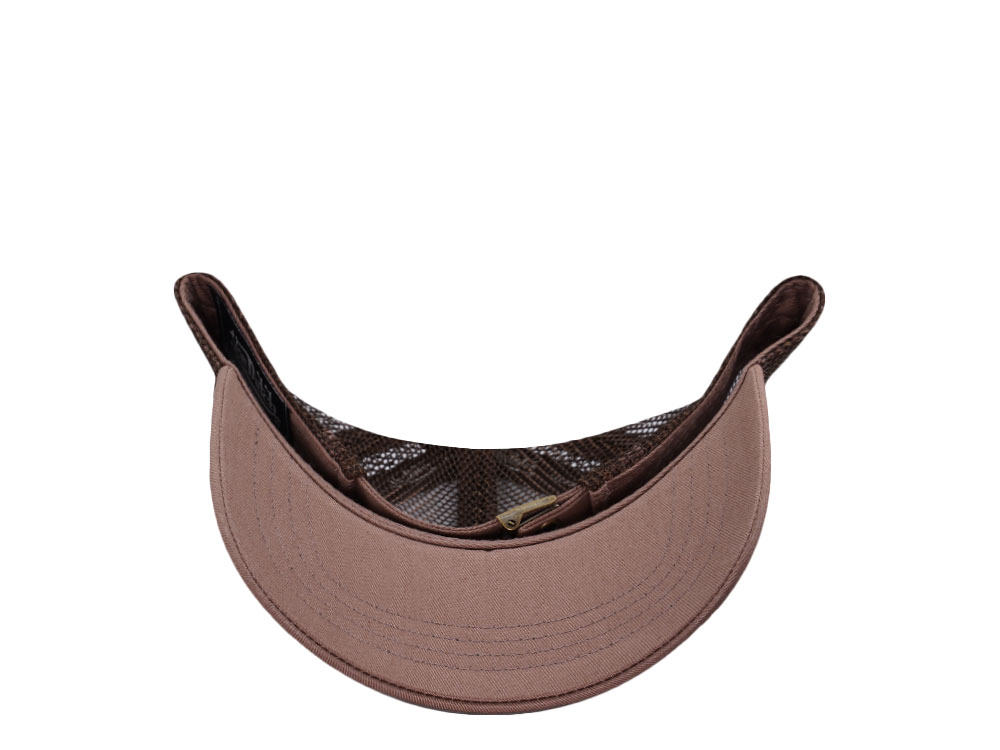 Von Dutch Oval Patch Brown Trucker Strapback Cap