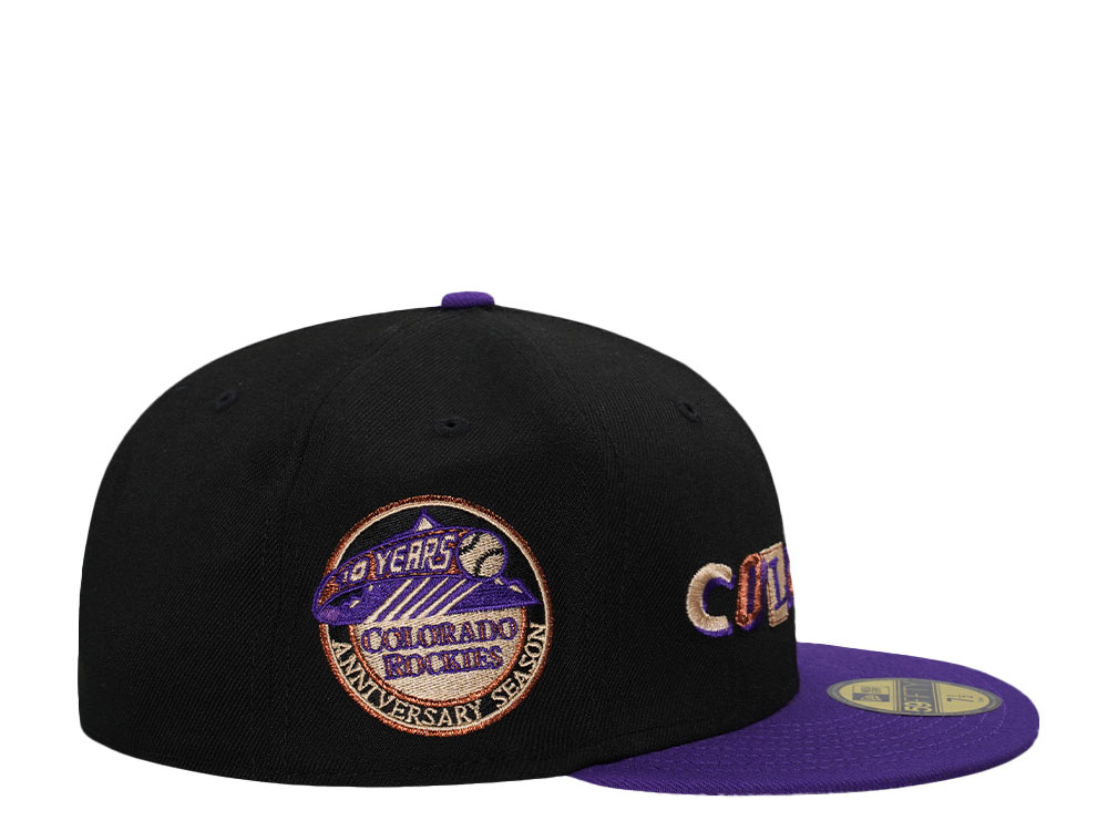 New Era Colorado Rockies 10th Anniversary Black Two Tone Edition 59Fifty Fitted Cap