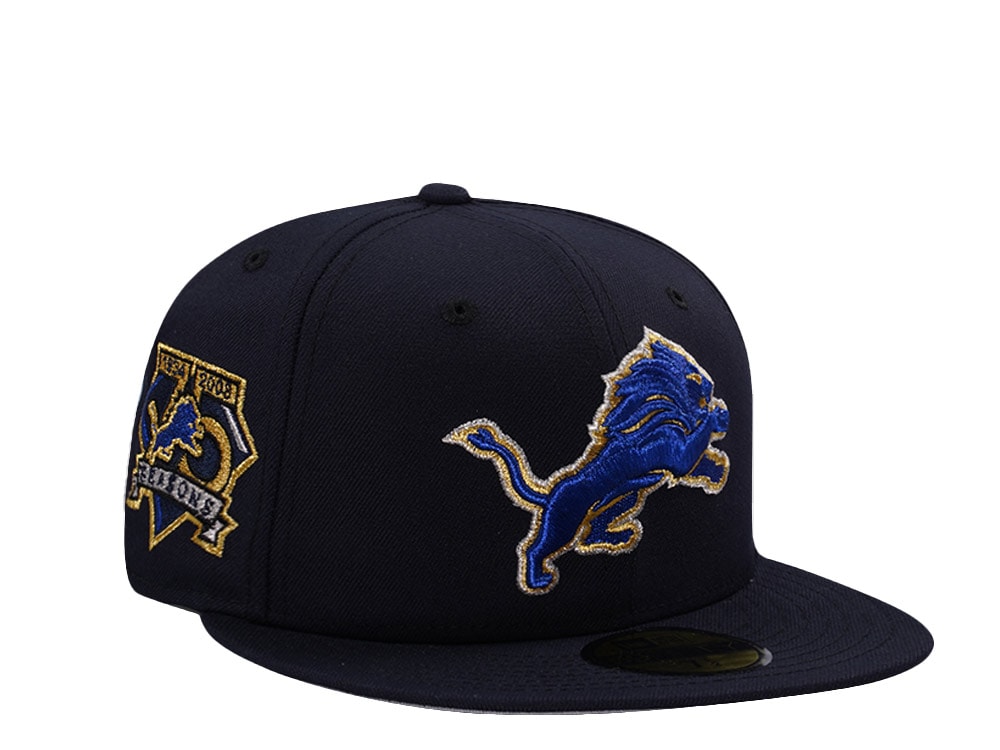 New Era Detroit Lions 75th Anniversary Navy Prime Edition 59Fifty Fitted Cap