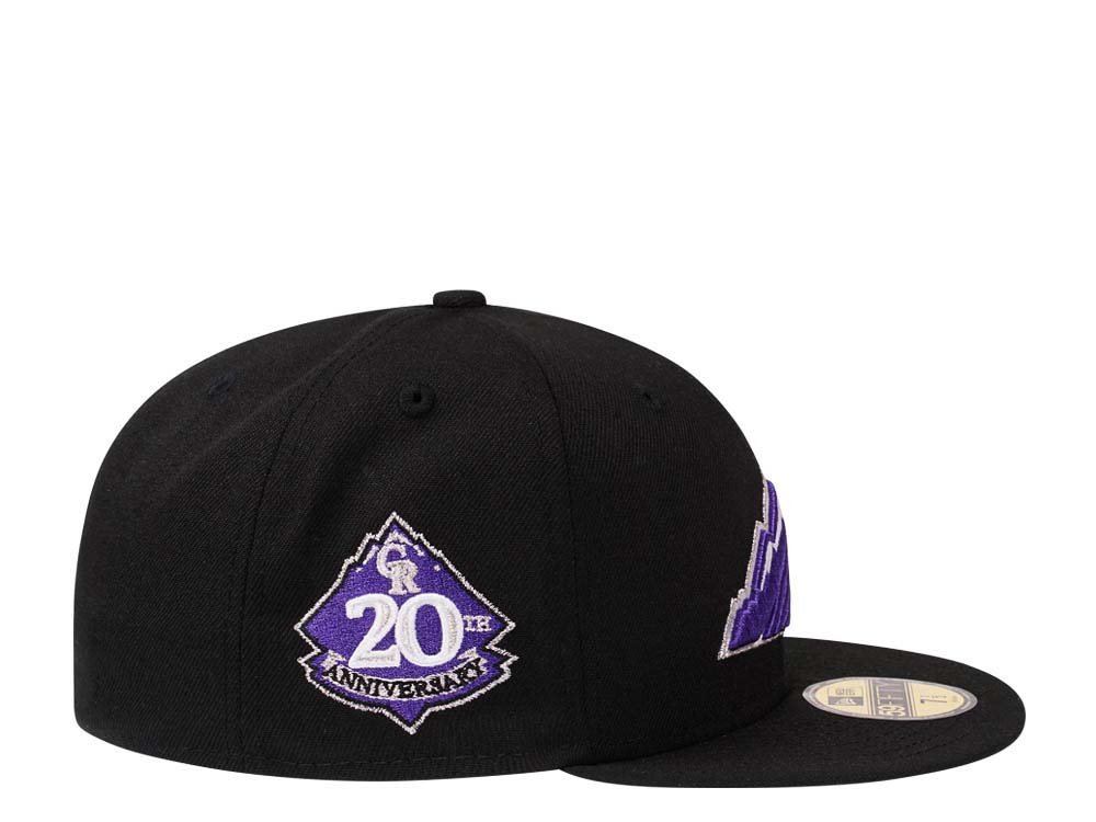 New Era Colorado Rockies 20th Anniversary Black Lavender Edition 59Fifty Fitted Cap