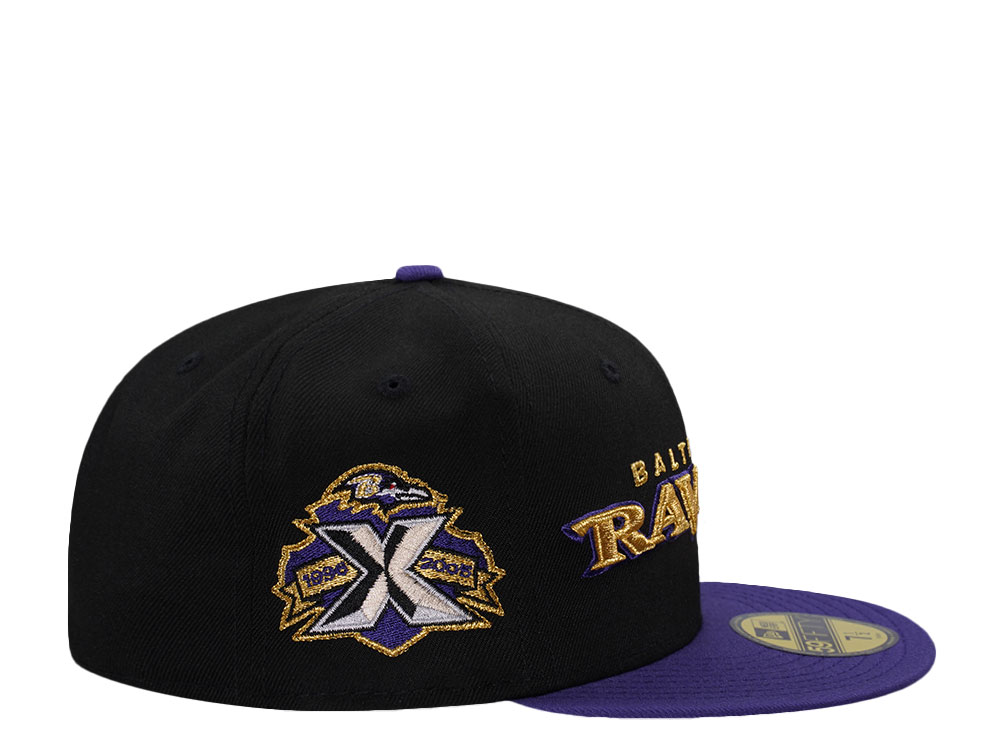 New Era Baltimore Ravens 10th Anniversary Black Two Tone Edition 59Fifty Fitted Cap