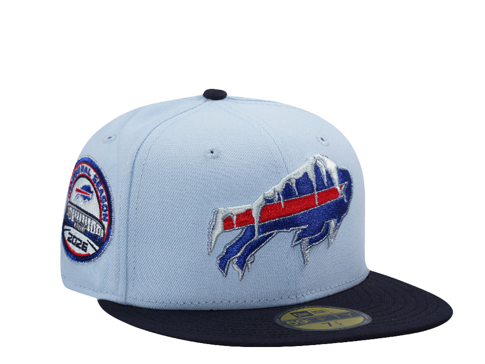 New Era Buffalo Bills Inaugural Season Metallic Glacier Blue Two Tone Edition 59Fifty Fitted Cap