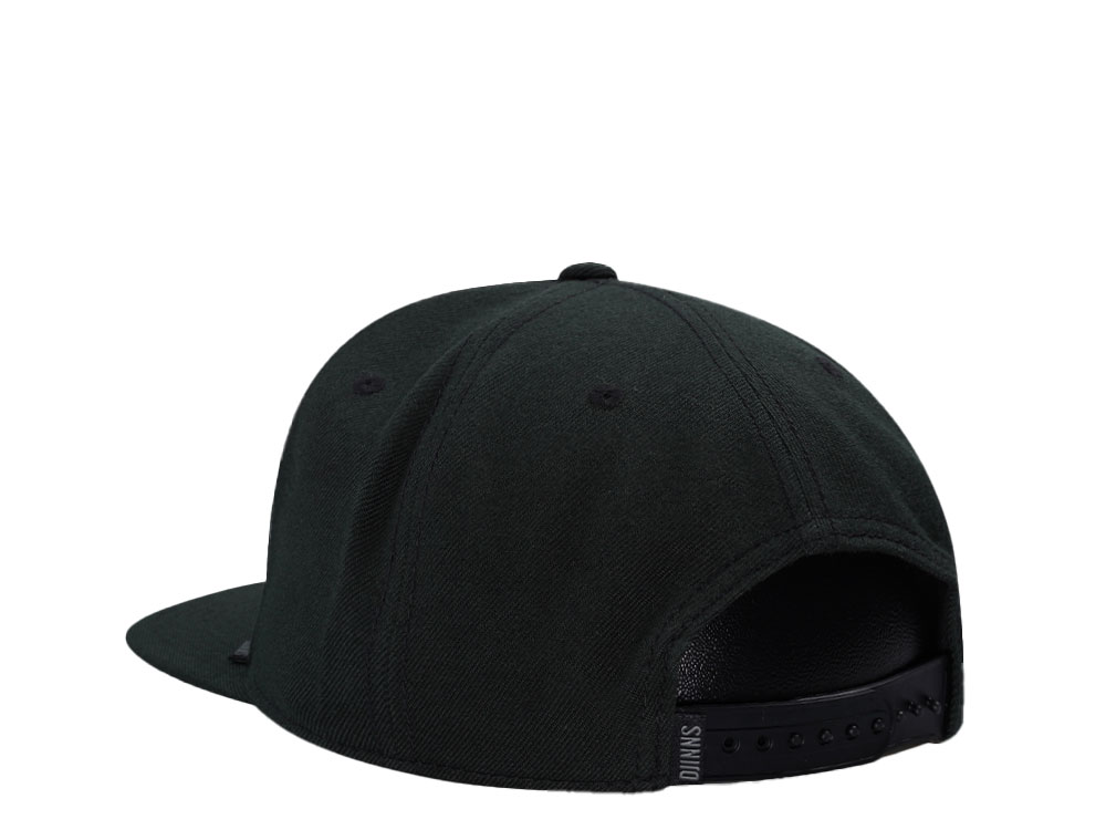Djinns Monochrome Black 6 Panel Snapback Cap
