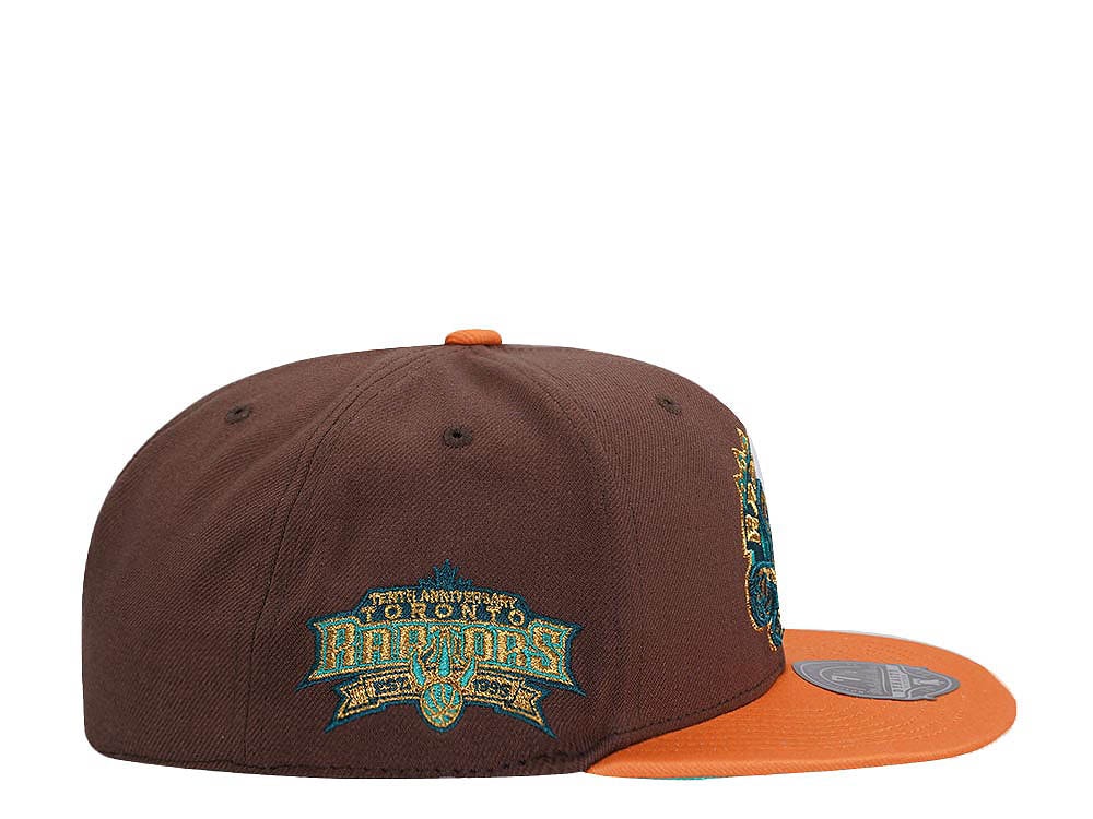 Mitchell & Ness Toronto Raptors 10th Anniversary Copper Top Hardwood Classic Dynasty Fitted Cap