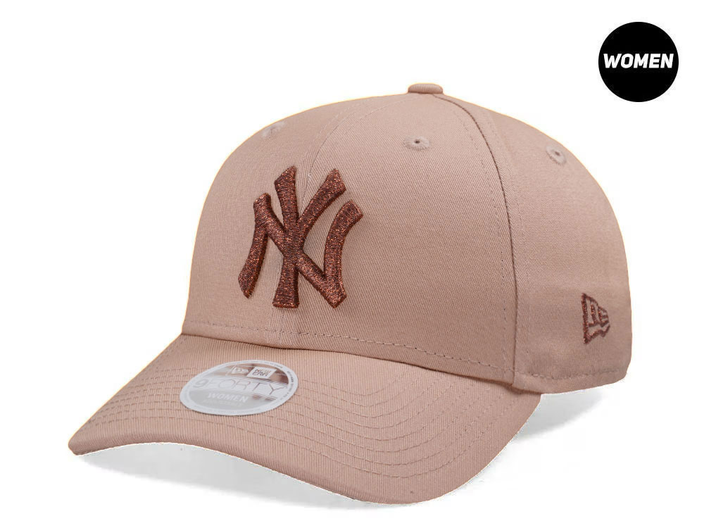 New Era New York Yankees Metallic Beige Womens 9Forty Strapback Cap