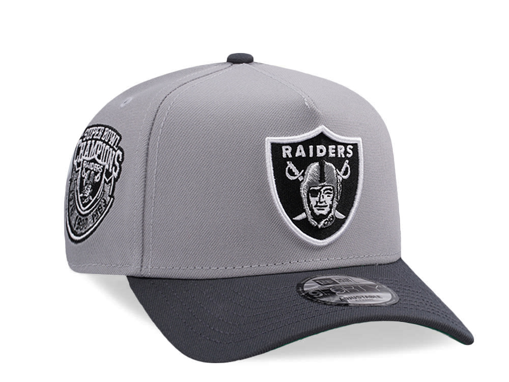 New Era Las Vegas Raiders Super Bowl Champions Gray Two Tone Edition 9Forty A Frame Snapback Cap
