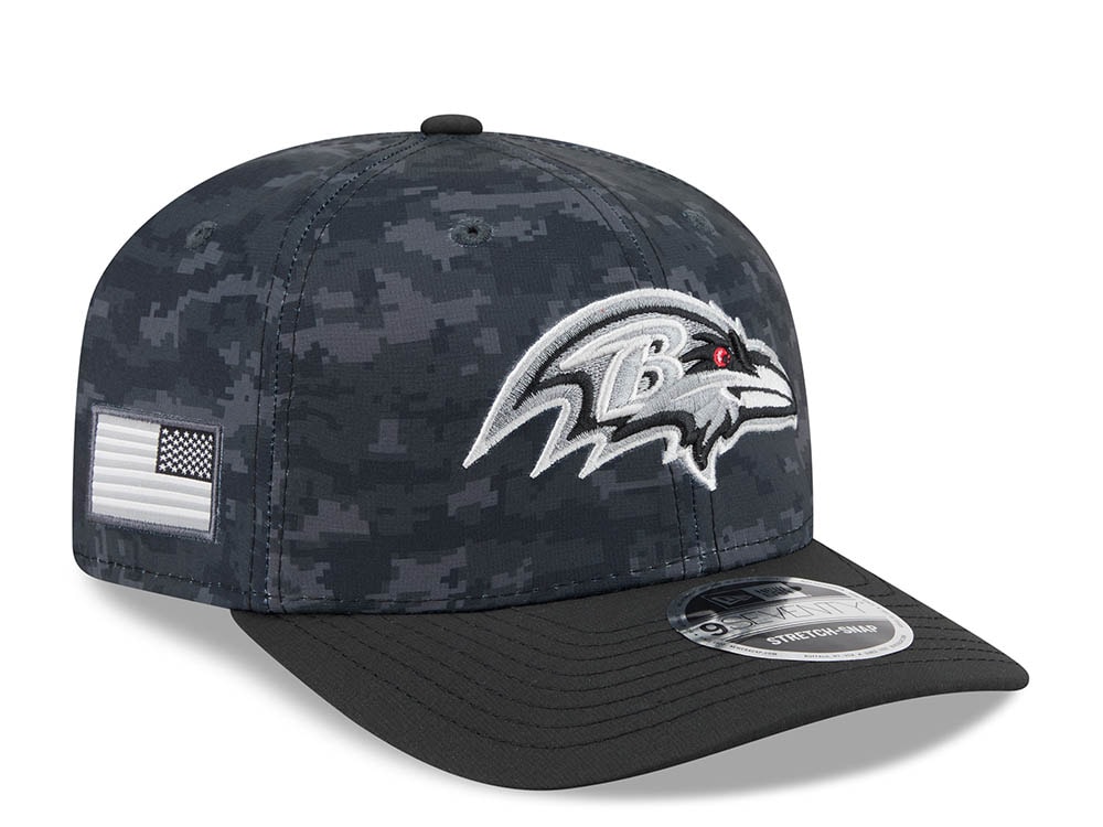New Era Baltimore Ravens NFL Salute to Service 2026 Digi Camo Black 9Seventy Stretch Snapback Cap