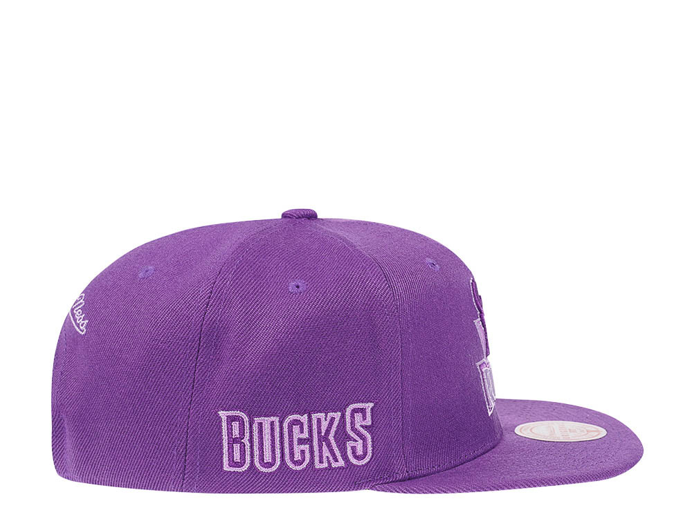 Mitchell & Ness Milwaukee Bucks Purple Hardwood Classic Snapback Cap