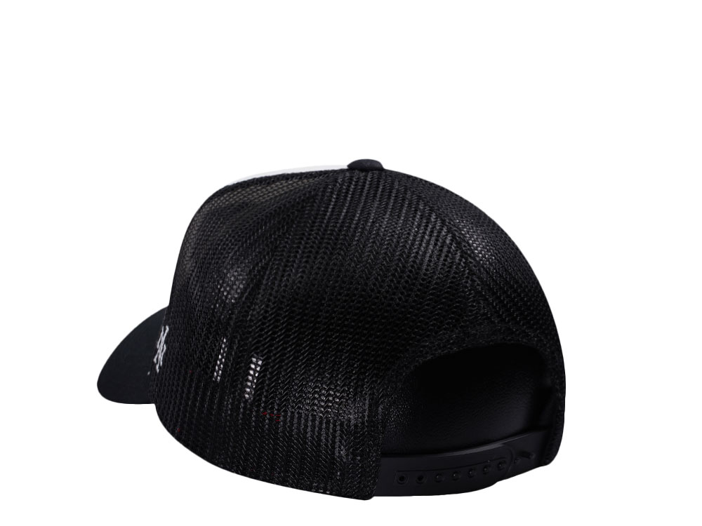 American Needle Miller High Life White And Black Valin Edition Trucker Snapback Cap