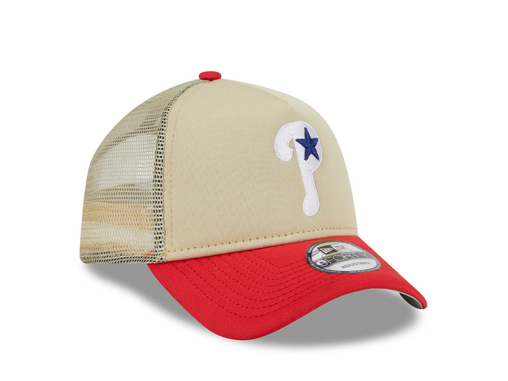 New Era Philadelphia Phillies All Day Two Tone 9Forty A Frame Trucker Snapback Cap