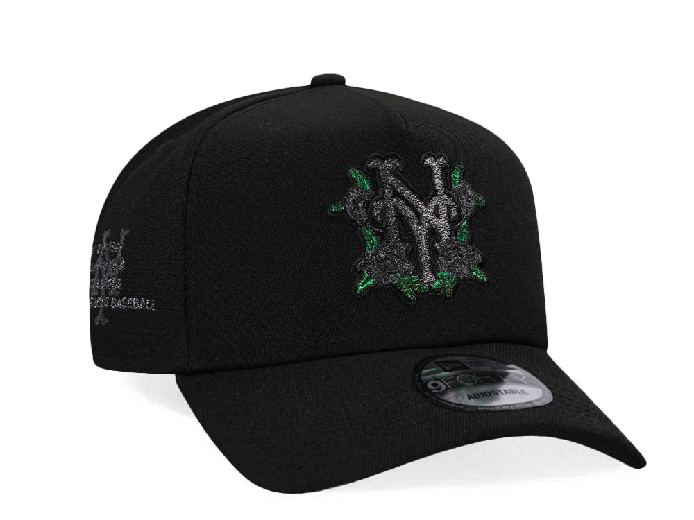 New Era New York Mets Est 1962 Black Metallic Edition 9Forty A Frame Snapback Cap