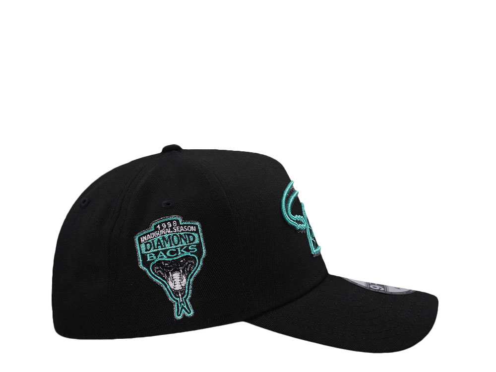 New Era Arizona Diamondbacks Inaugural Season 1998 Mint Black Prime Edition 9Forty A Frame Snapback Cap