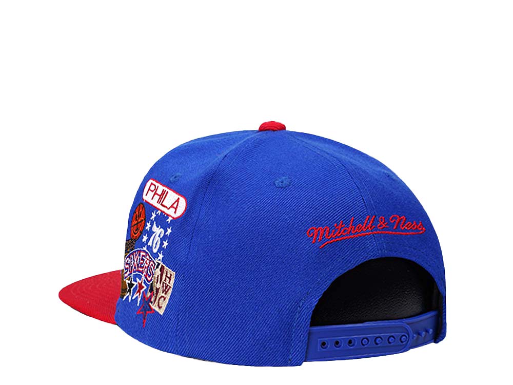 Mitchell & Ness Philadelphia 76ers Patch Overload Hardwood Classic Snapback Cap