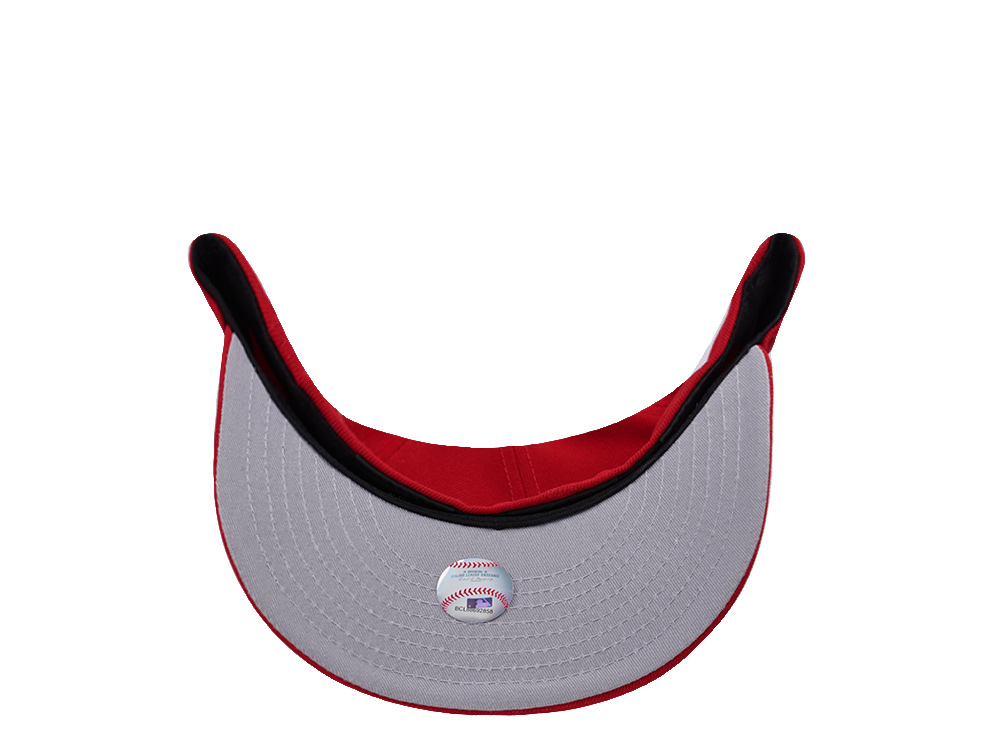 New Era Los Angeles Dodgers World Series 2025 Scarlet Red Prime Edition 59Fifty Pre Curved Fitted Cap