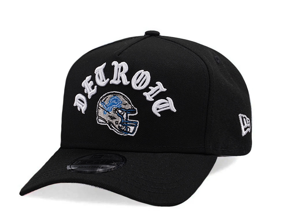 New Era Detroit Lions Helmet Black Prime Edition 9Forty A Frame Snapback Cap