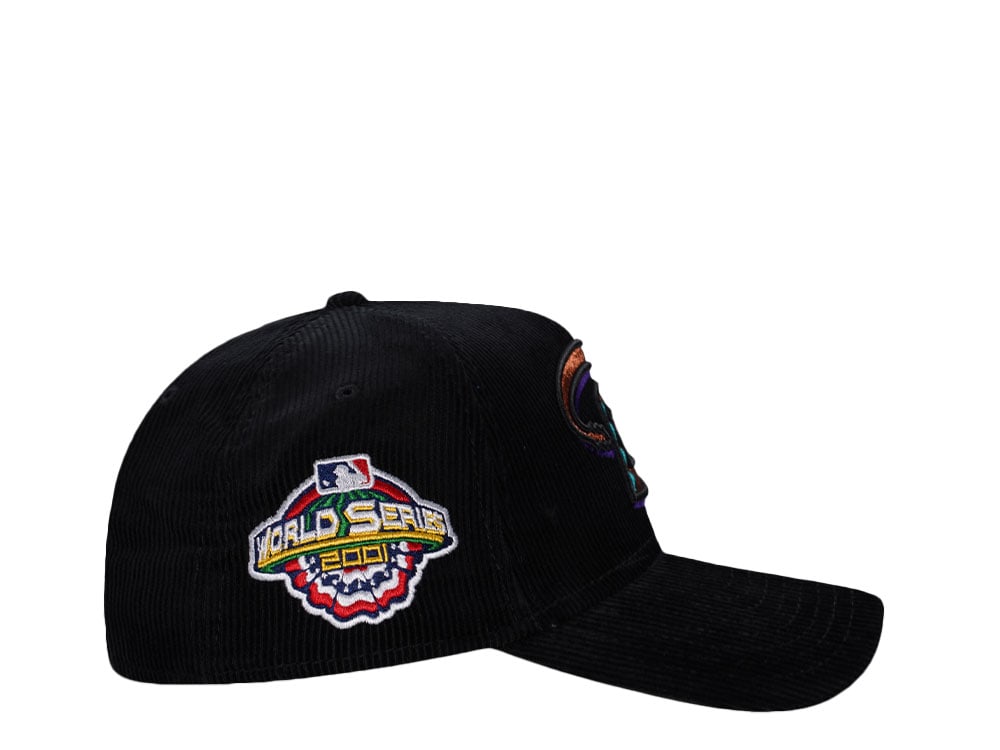 New Era Arizona Diamondbacks World Series 2001 Black Throwback Corduroy Edition 9Forty A Frame Snapback Cap