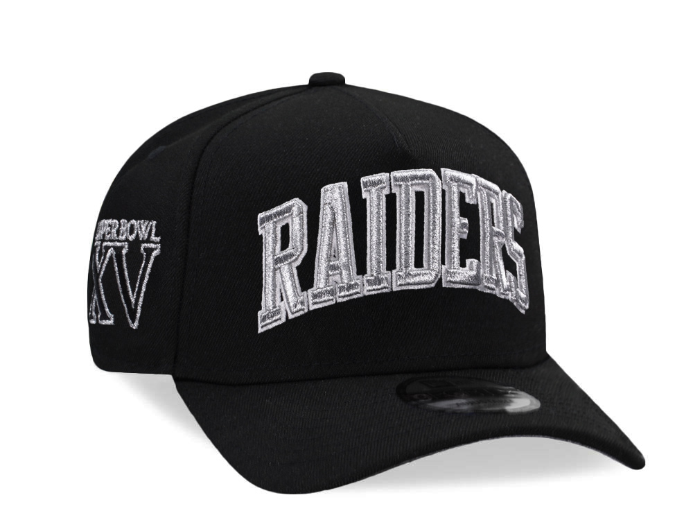 New Era Las Vegas Raiders Super Bowl XV Black Prime Edition 9Forty A Frame Snapback Cap