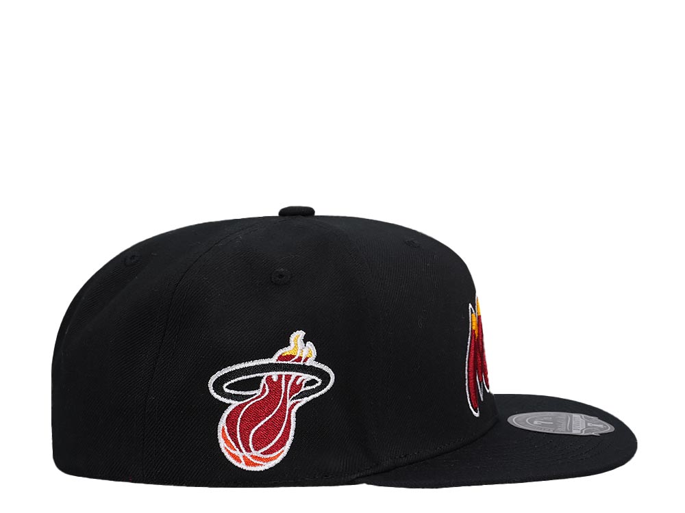 Mitchell & Ness Miami Heat Logo History Hardwood Classic Dynasty Fitted Cap