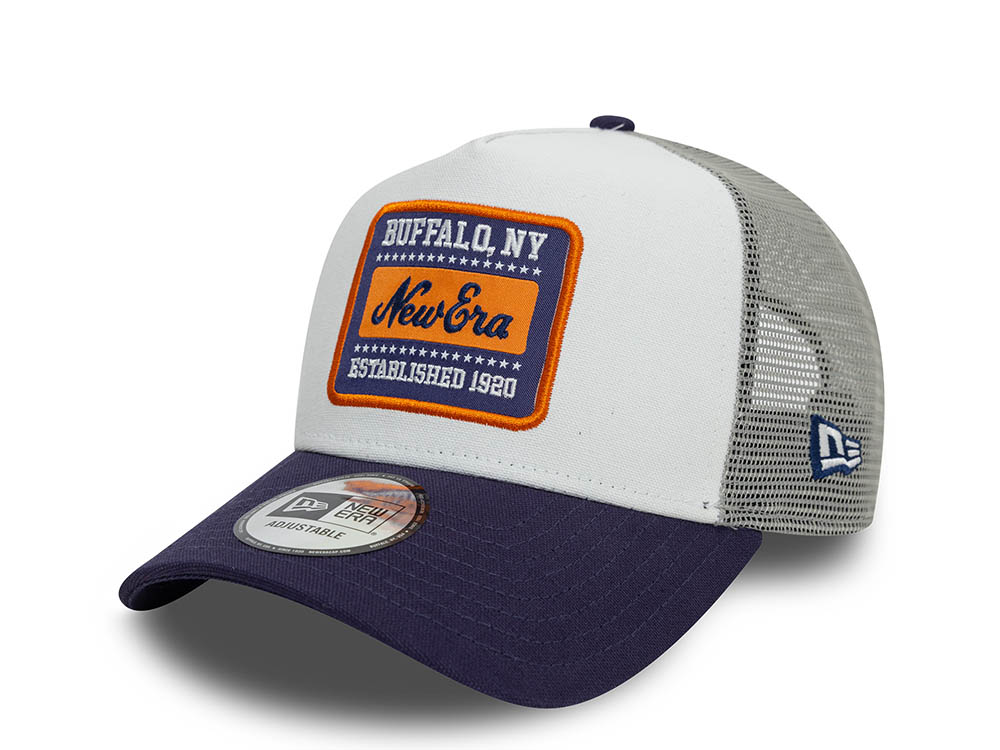 New Era Patch Two Tone White 9Forty A Frame Trucker Snapback Cap