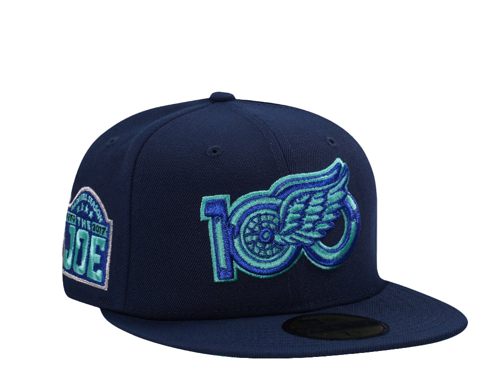 New Era Detroit Red Wings The Joe 100th Anniversary Ocean Blue Prime Edition 59Fifty Fitted Cap