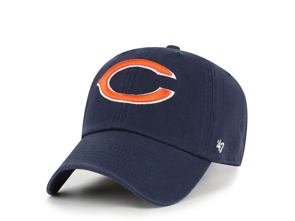 47Brand Chicago Bears Navy Classic Edition Clean Up Strapback Cap