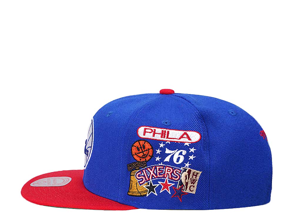 Mitchell & Ness Philadelphia 76ers Patch Overload Hardwood Classic Snapback Cap
