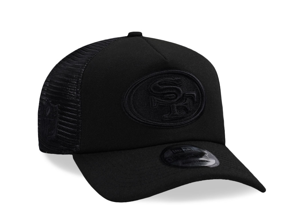 New Era San Francisco 49ers Black Foam Trucker 9Forty A Frame Snapback Cap