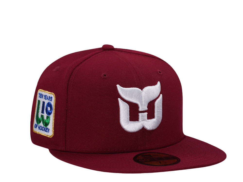 New Era Hartford Whalers 10th Anniversary Smooth Red Throwback Edition 59Fifty Fitted Cap