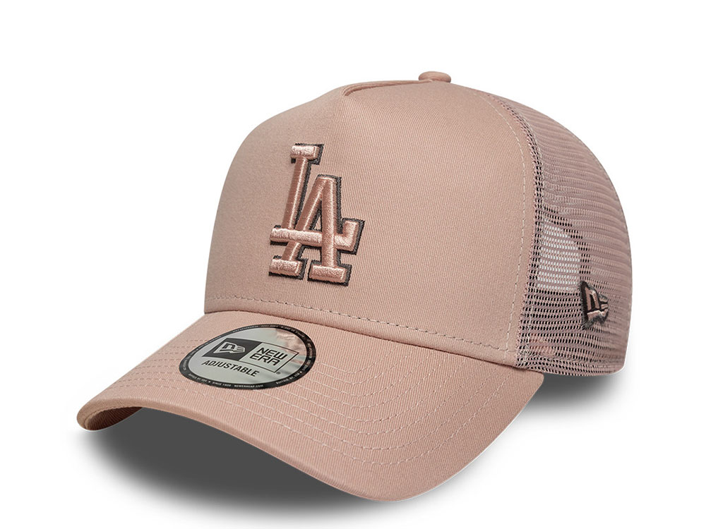 New Era Los Angeles Dodgers Outline Pink Prime Edition 9Forty A Frame Trucker Snapback Cap